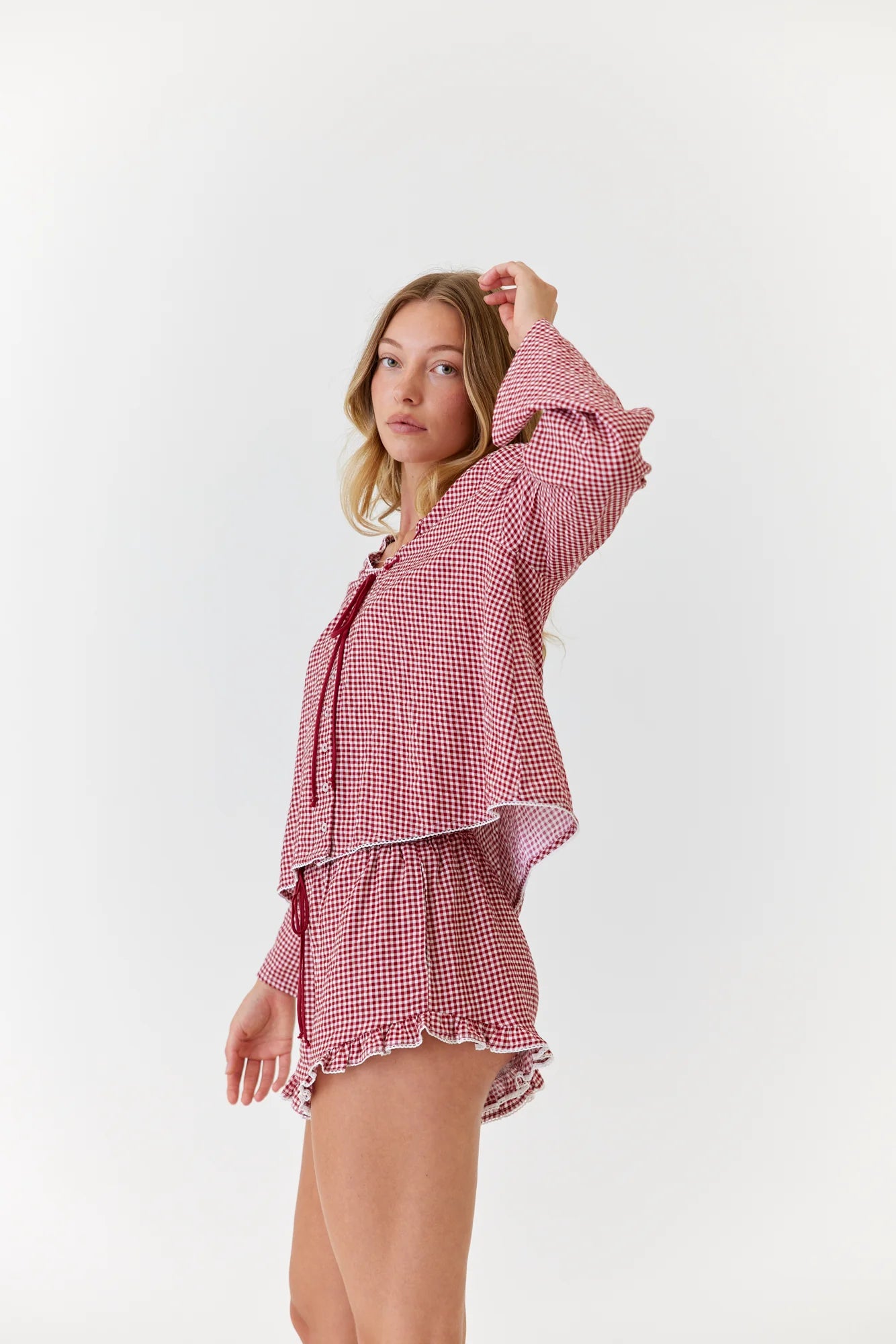 Red Gingham Pajama Set