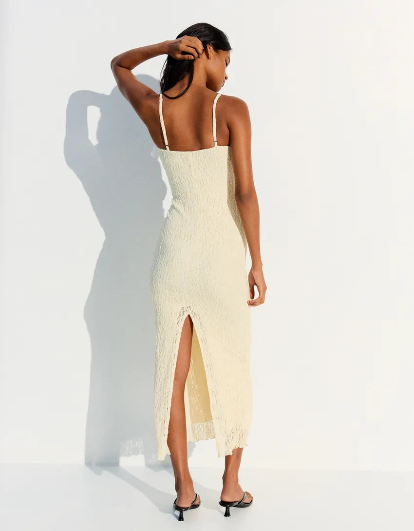 Strappy Lace Midi Dress