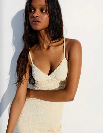 Strappy Lace Midi Dress