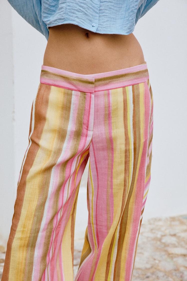 SOLANA STRIPED WIDE LEG PANTS