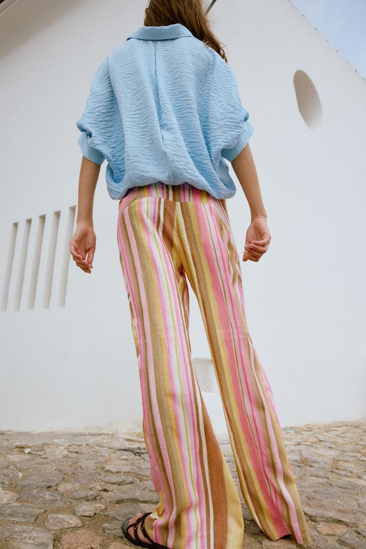 SOLANA STRIPED WIDE LEG PANTS