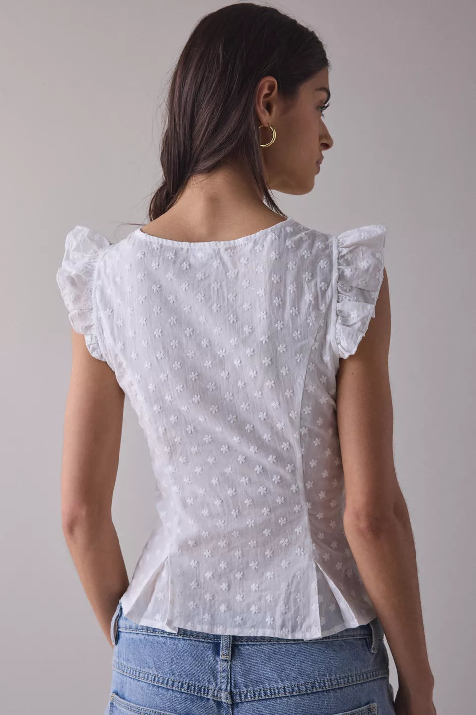 Elodie Lace Button Top