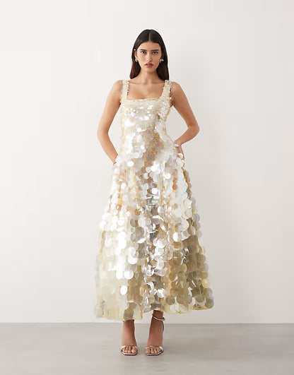 Celeste Disc Sequin Dress