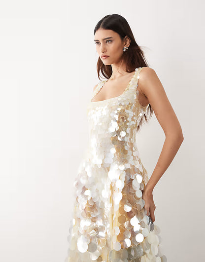 Celeste Disc Sequin Dress