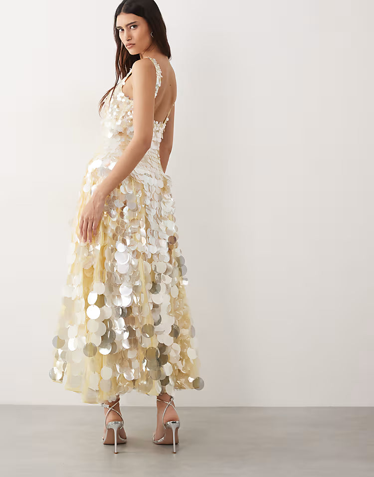 Celeste Disc Sequin Dress