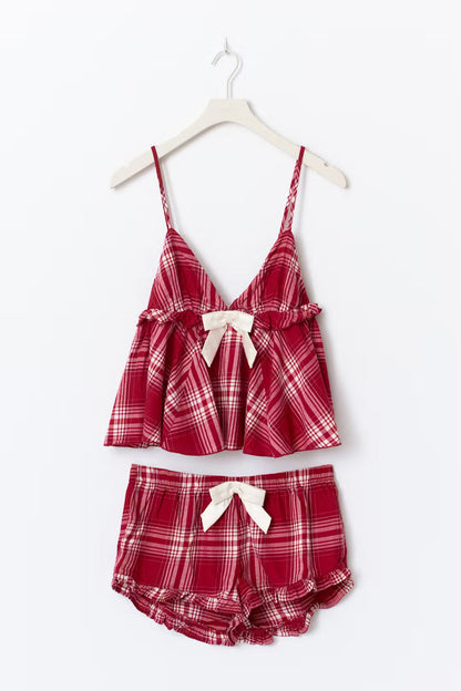 Ribbon Flannel PJ Top