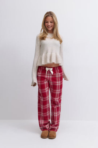 Ribbon Flannel Pajama Pants