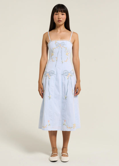BABY BOWS PATCHWORK MIDI DRESS