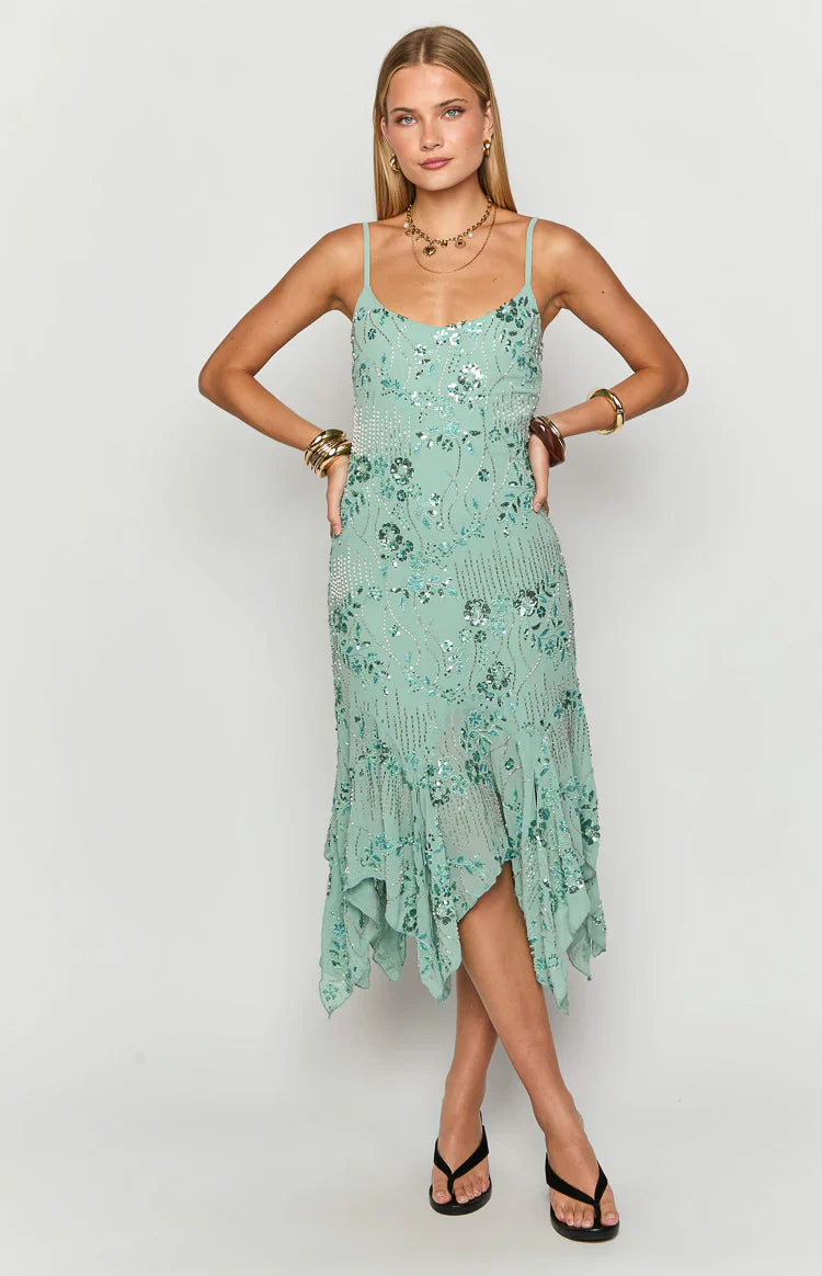 Rosalie Sequin Midi Dress
