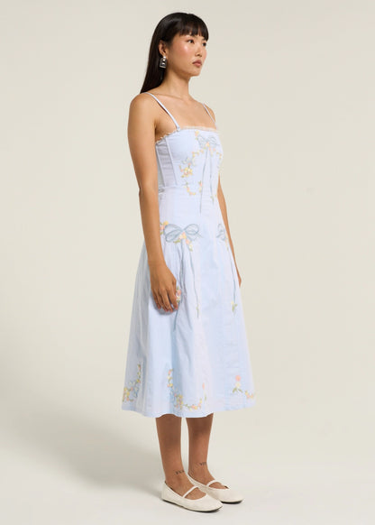 BABY BOWS PATCHWORK MIDI DRESS
